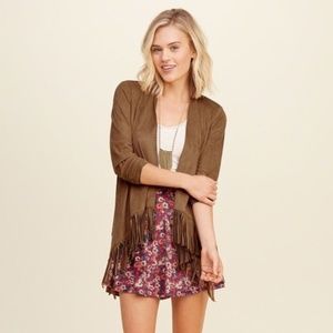 Hollister // Fringe Suede Kimono // Medium